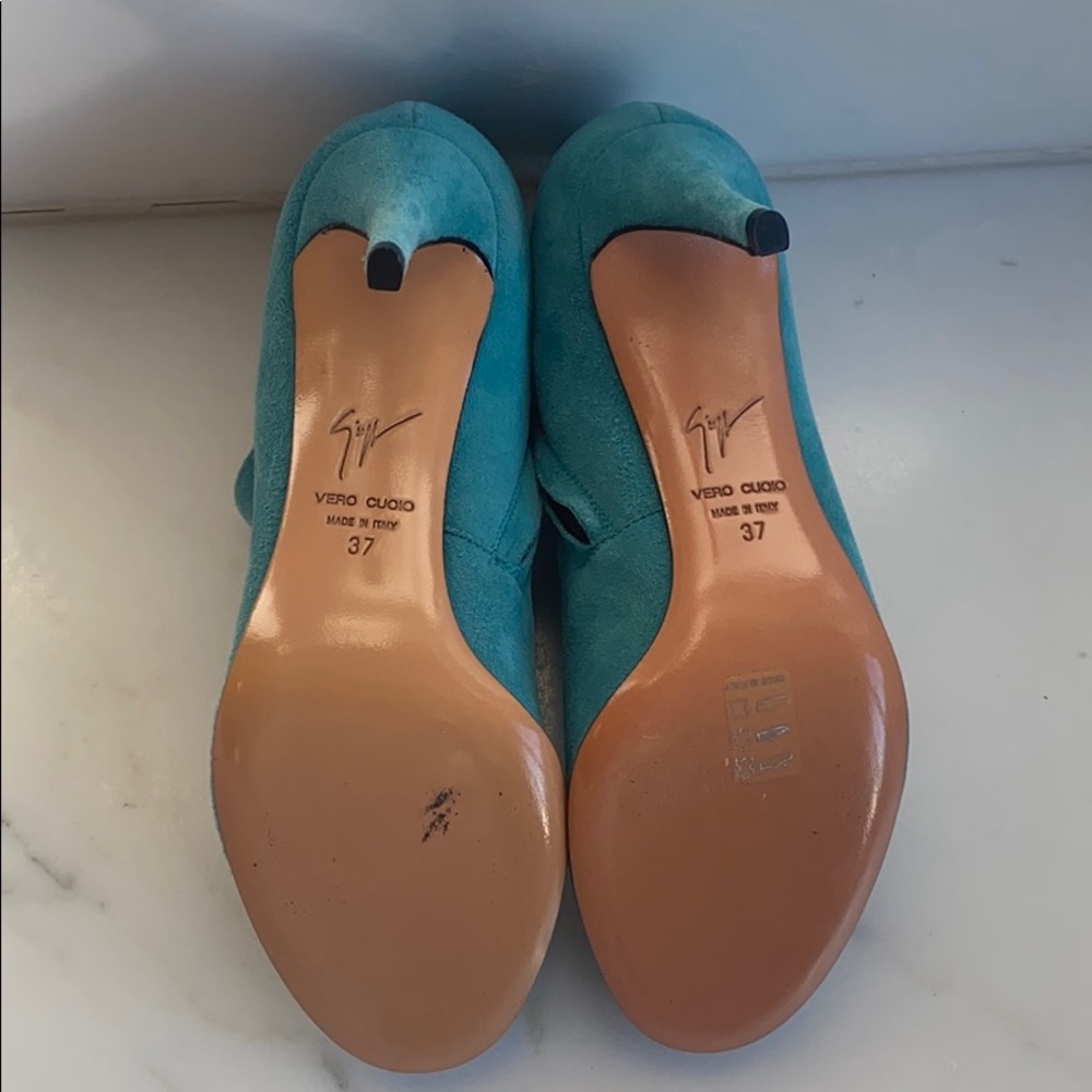 Turquoise Suede Booties - Picture 4 of 6